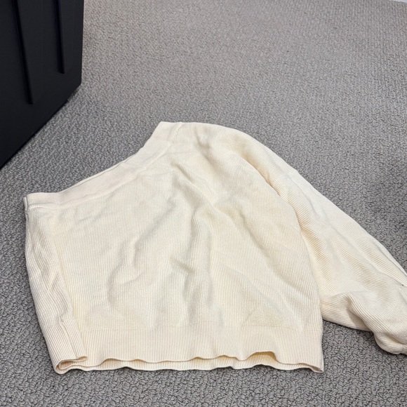 Pink Lily Off-the-Shoulder Cream Sweater - Picture 2 of 3